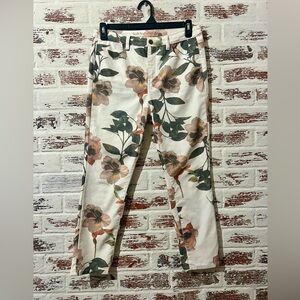 Soft Surroundings Ankle Pants Floral Botanical Stretch Sz 10P